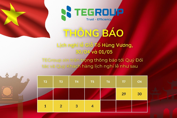 TEGroup thông báo lịch nghỉ lễ